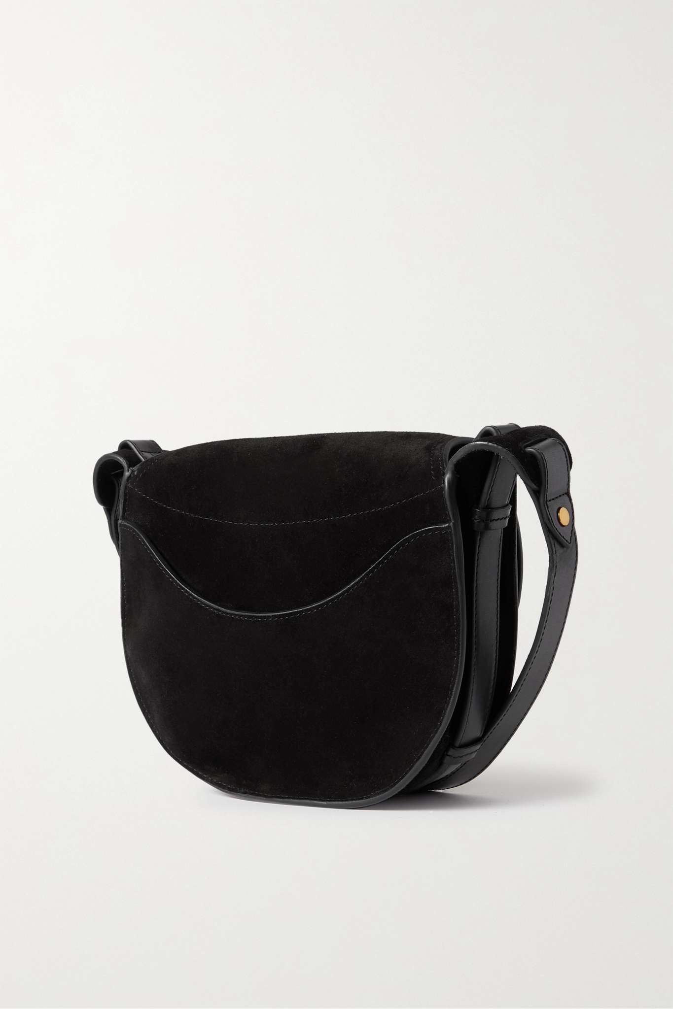 Botsy leather-trimmed suede shoulder bag - 3