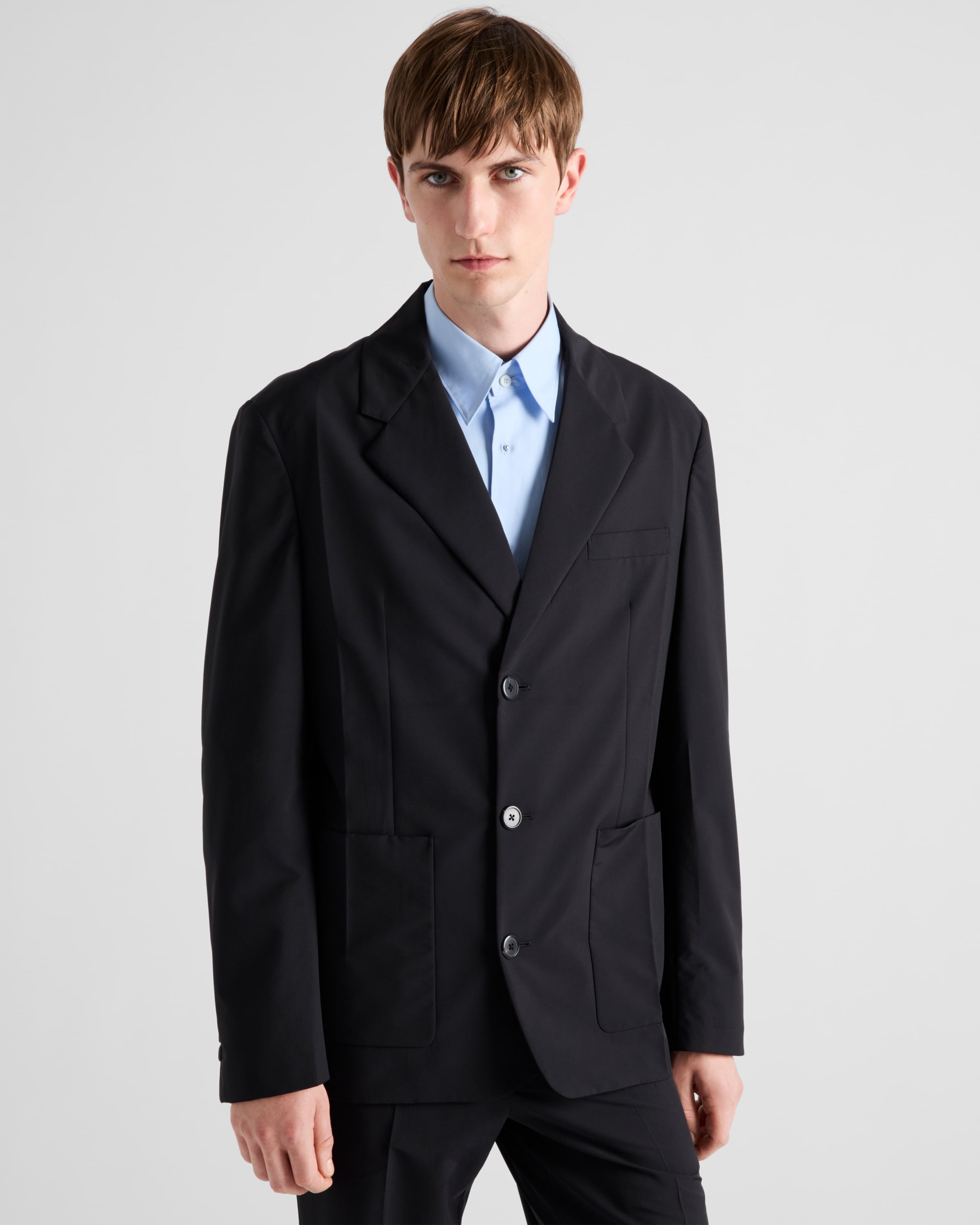 Single-breasted wool blend jacket - 3