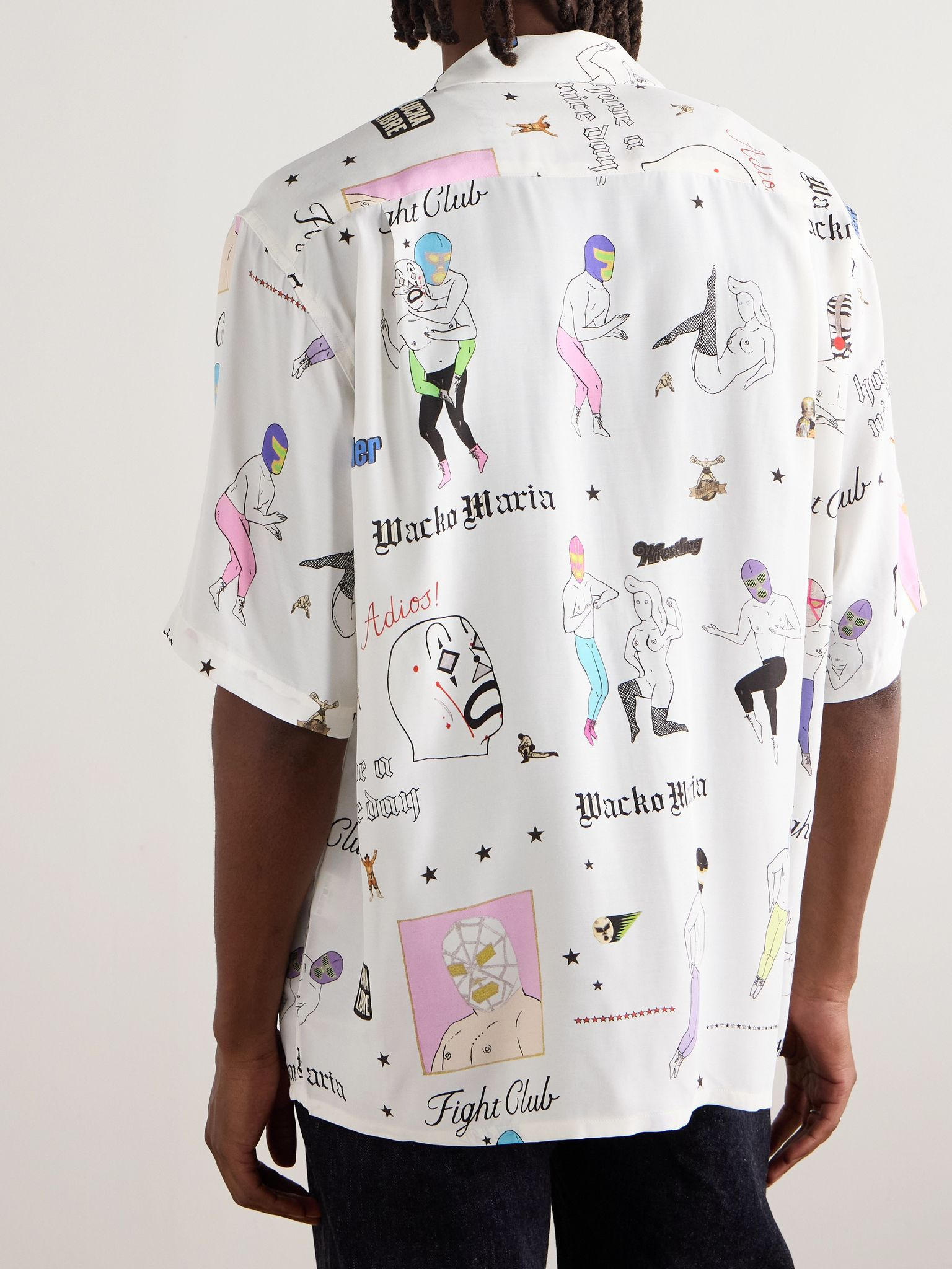 Type-10 Convertible-Collar Printed Matte-Satin Twill Shirt White - 4