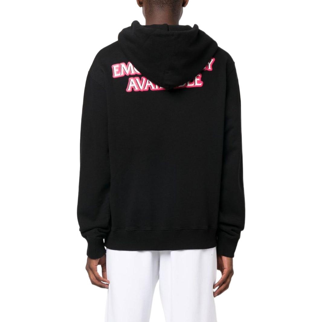 Off-White Slogan Print Logo Hoodie 'Black' OMBB097F22FLE01110301030 - 3