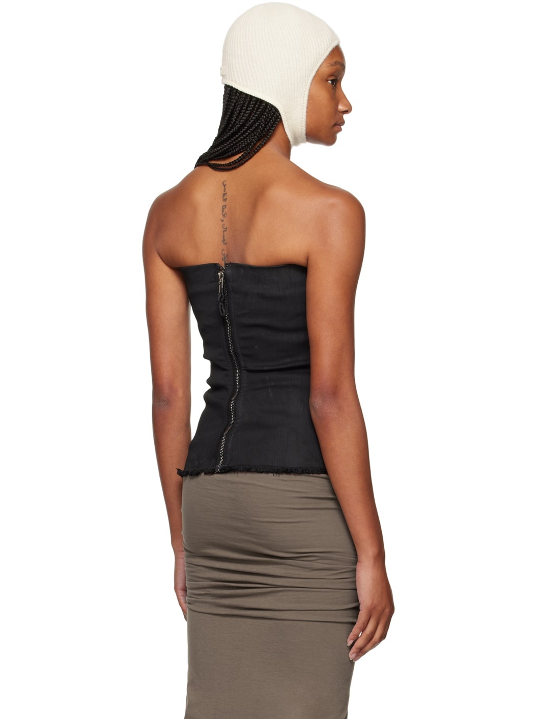 Black Porterville Bustier Denim Top - 3