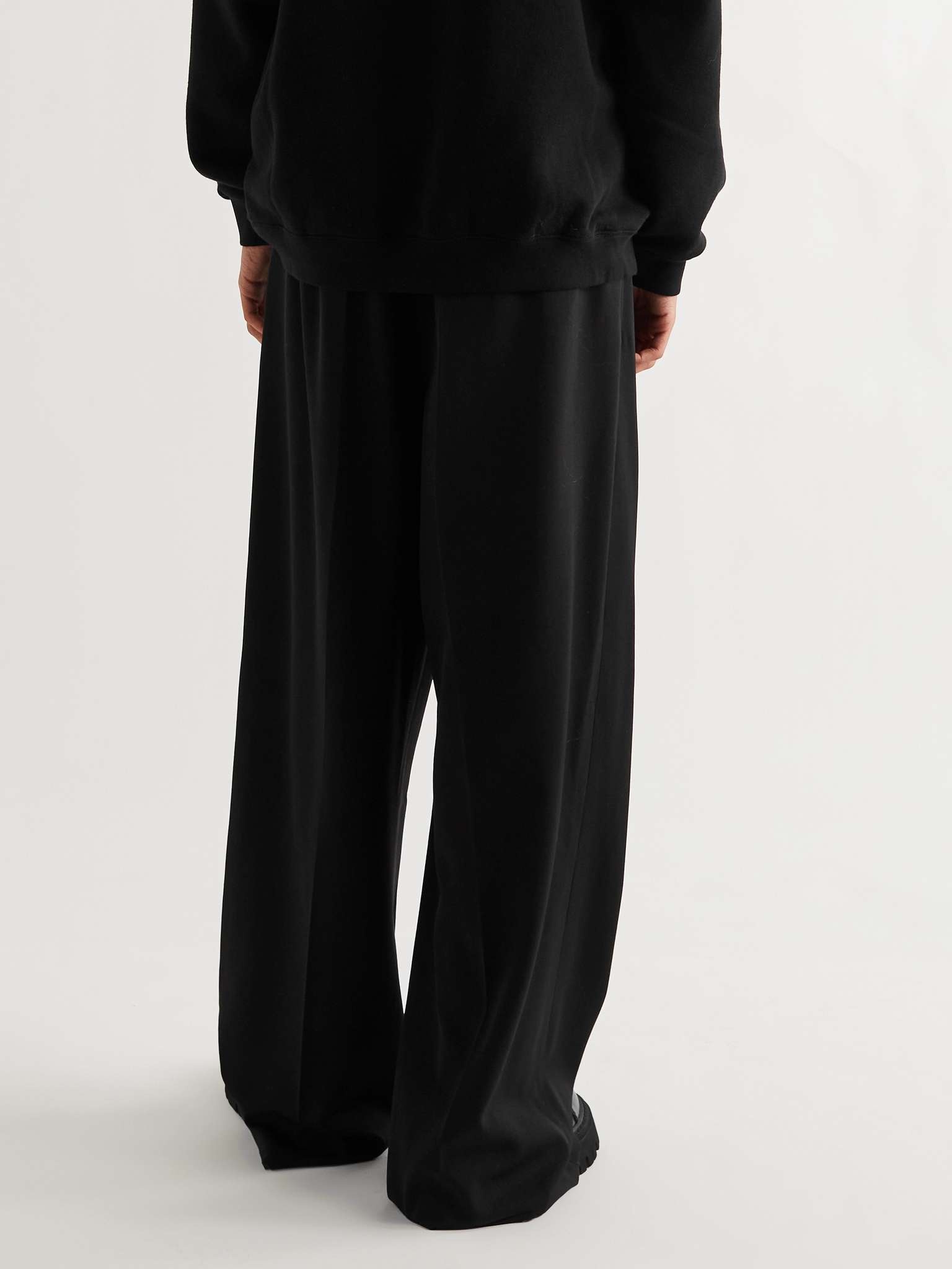 Wide-Leg Wool Trousers - 4