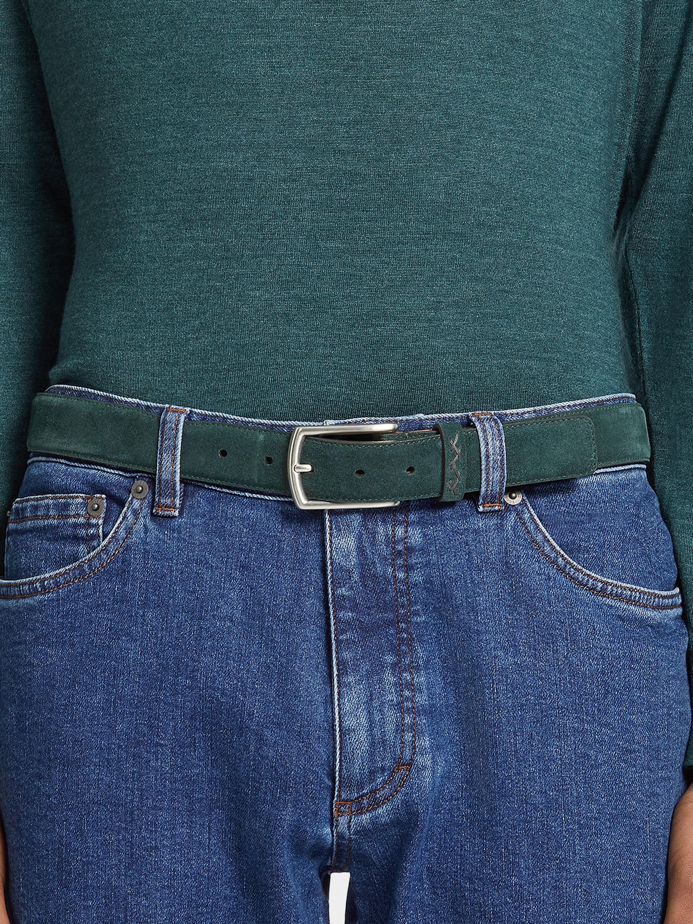 DARK GREEN SUEDE BELT - 3