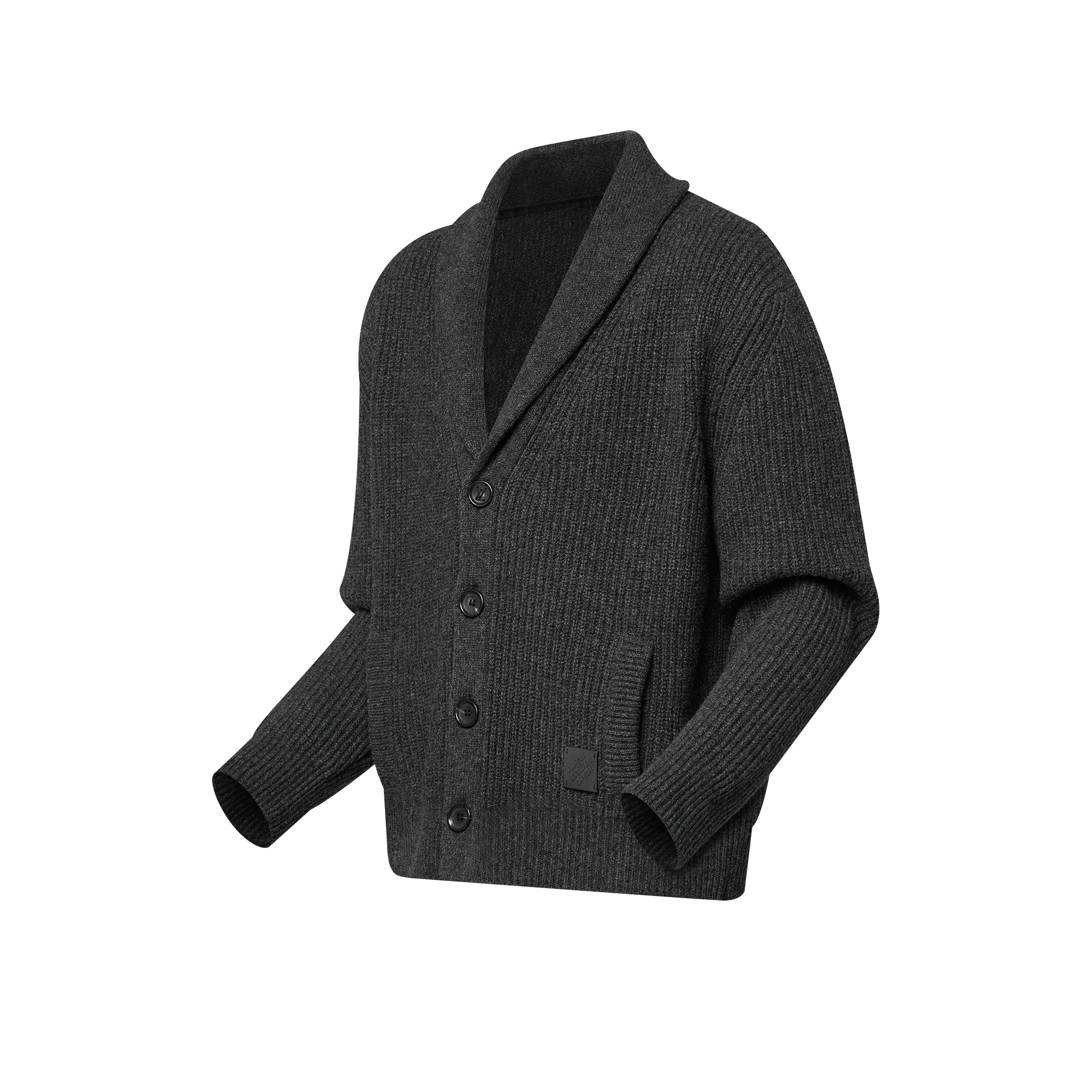 Cashmere Blend Shawl Collar Cardigan - 2