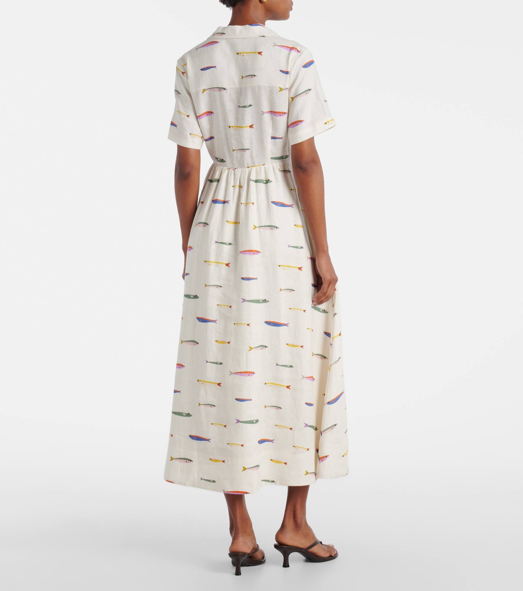 Meryl printed linen shirt dress - 3
