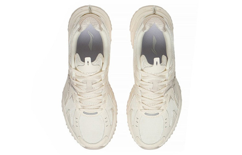 Li-Ning (WMNS) Li-Ning Casual Lightweight Low-Top Sneakers 'White Beige' ARLS022-4 outlook