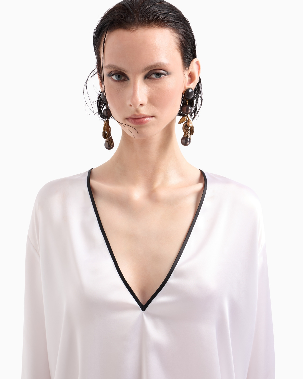 SILK SATIN LONG SHIRT - 5