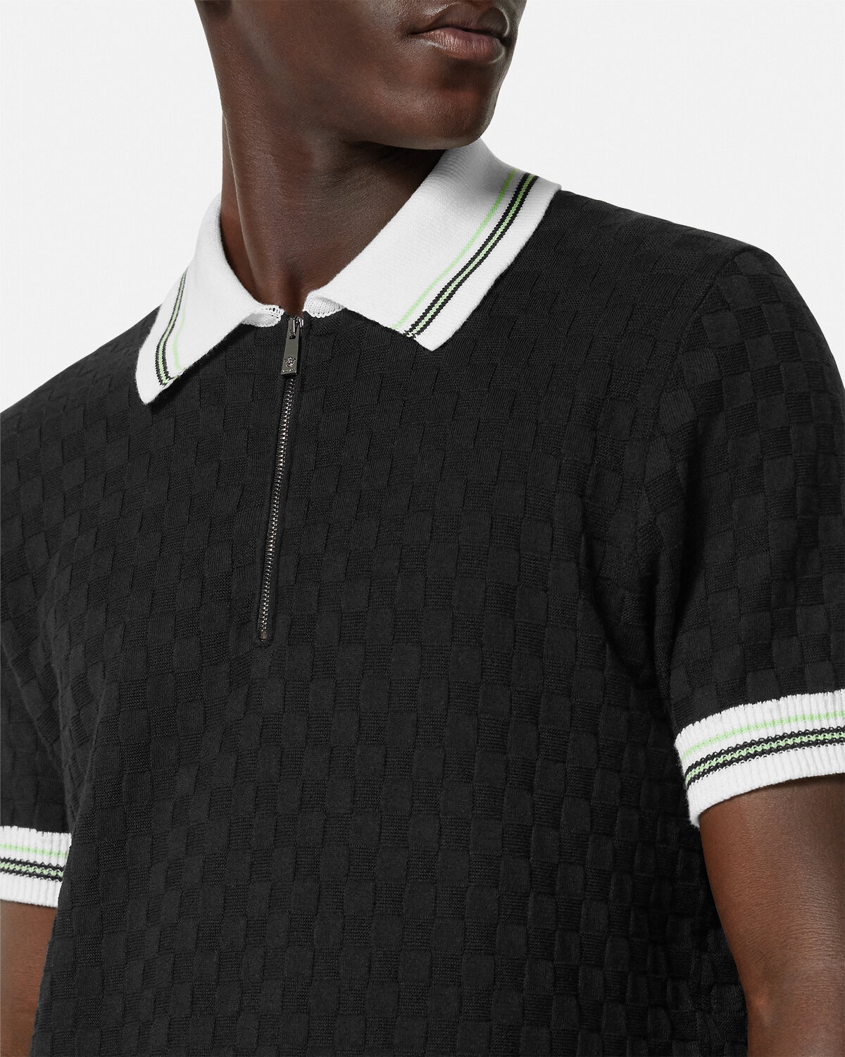 Contrasto Jacquard Knit Polo Shirt - 6