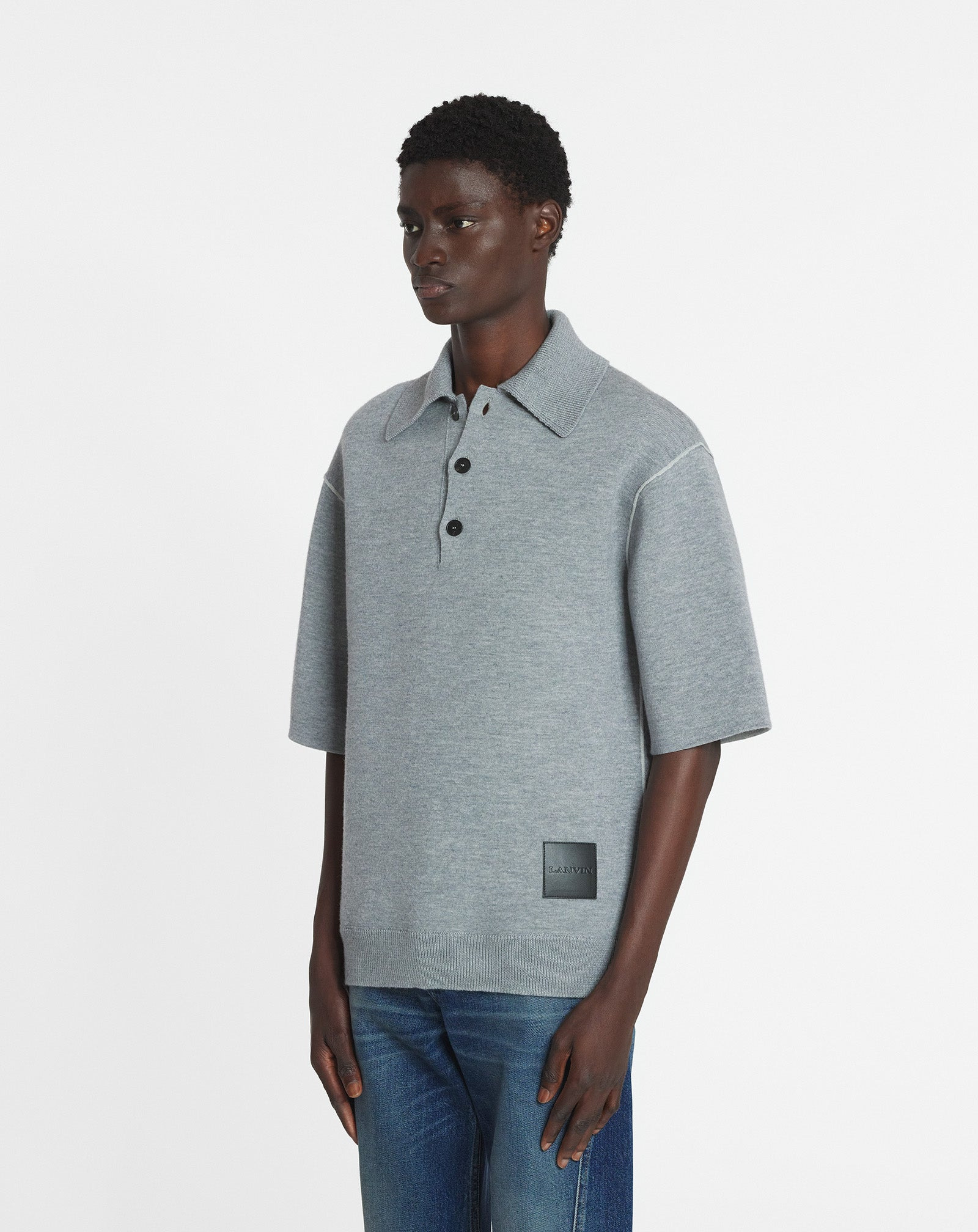 OVERSIZED WOOL POLO SHIRT - 3