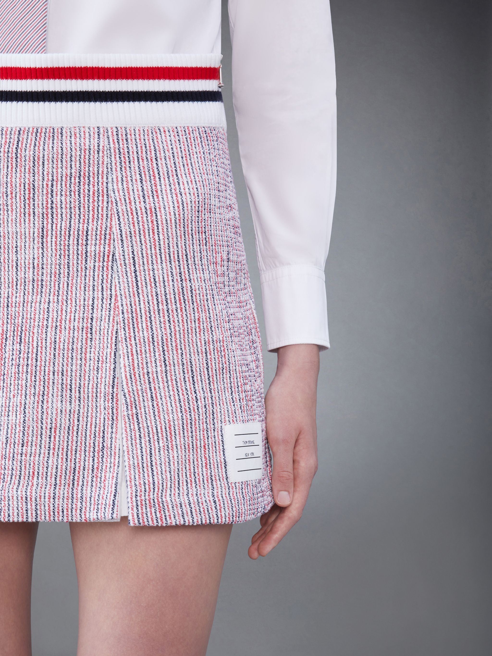 tweed seersucker pleated skirt - 5