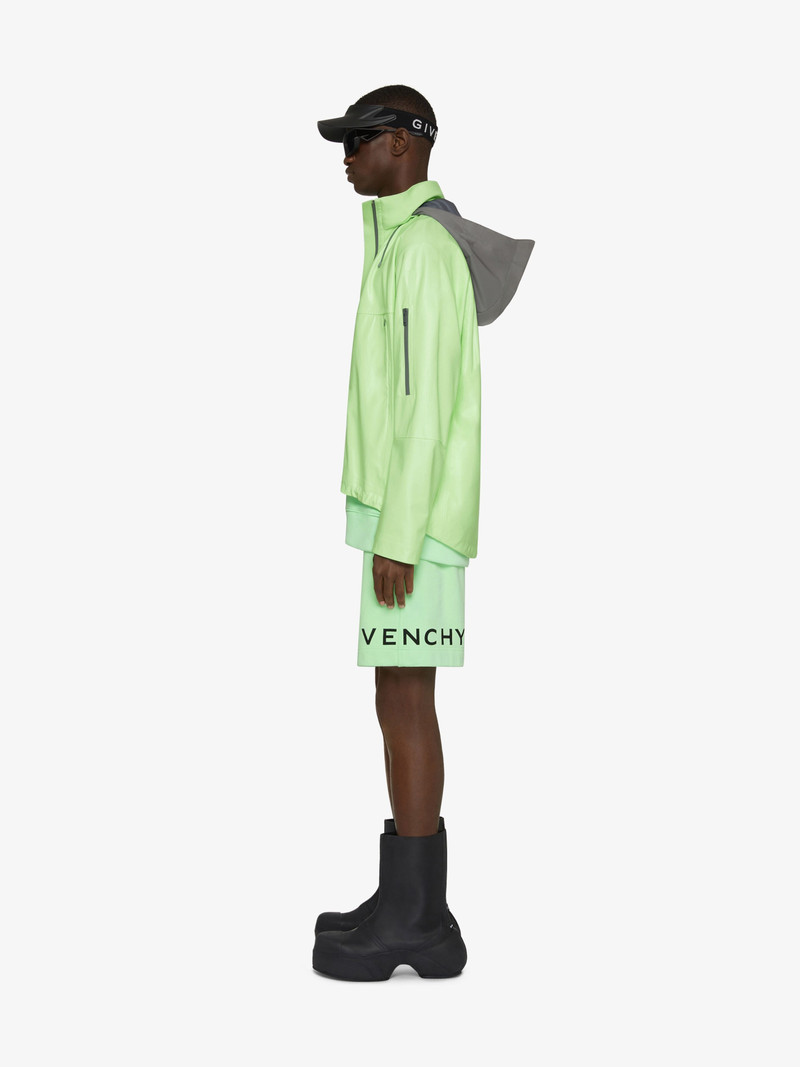 WINDBREAKER IN LEATHER WITH REFLECTIVE DETAILS 3