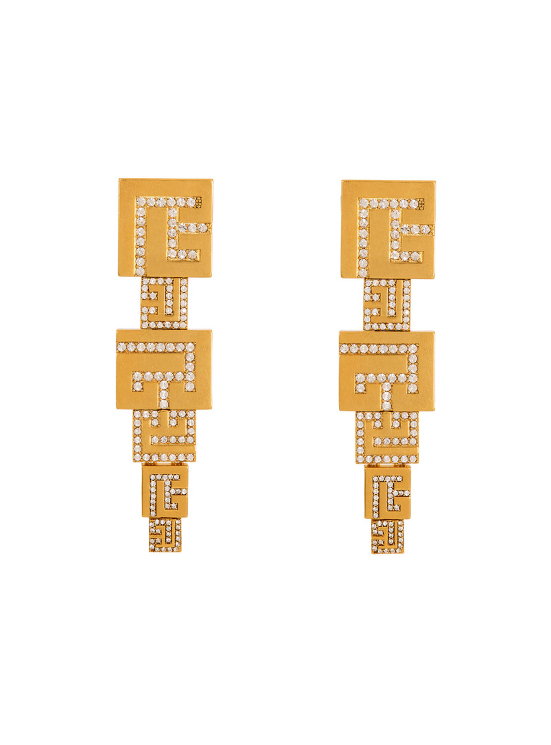 3D PB pendant earrings with crystals 1