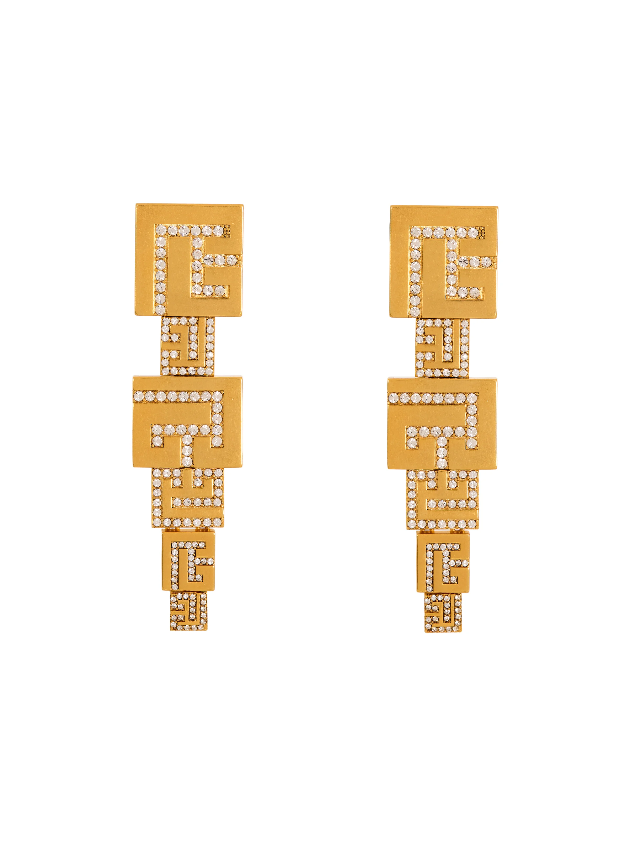 3D PB pendant earrings with crystals - 1