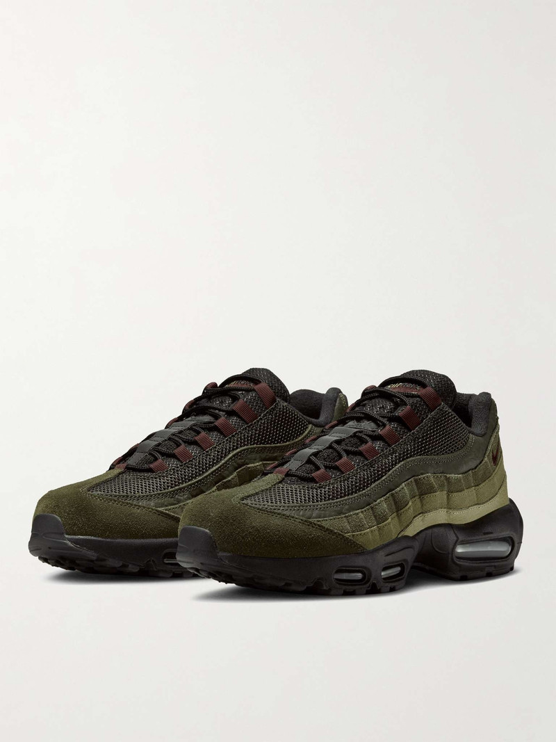 Nike Air Max 95 Mesh-Trimmed Suede, Leather and Canvas Sneakers outlook