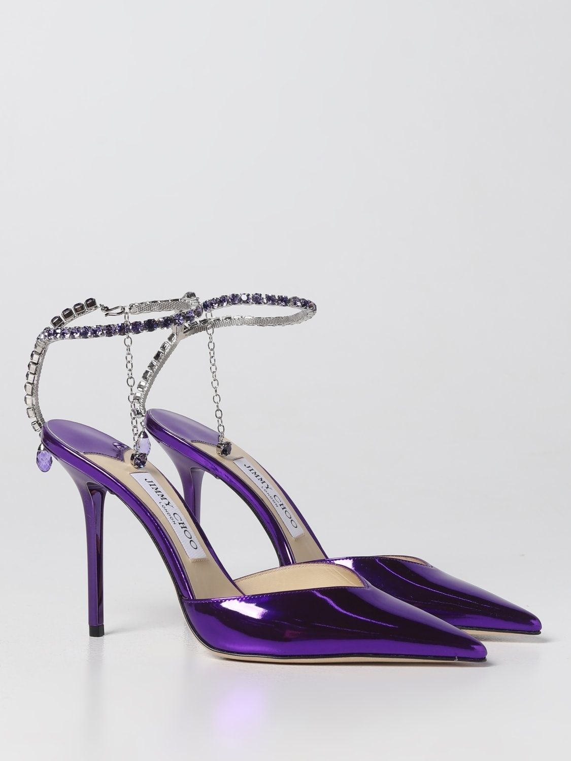 Jimmy Choo Saeda laminated leather pumps - 2