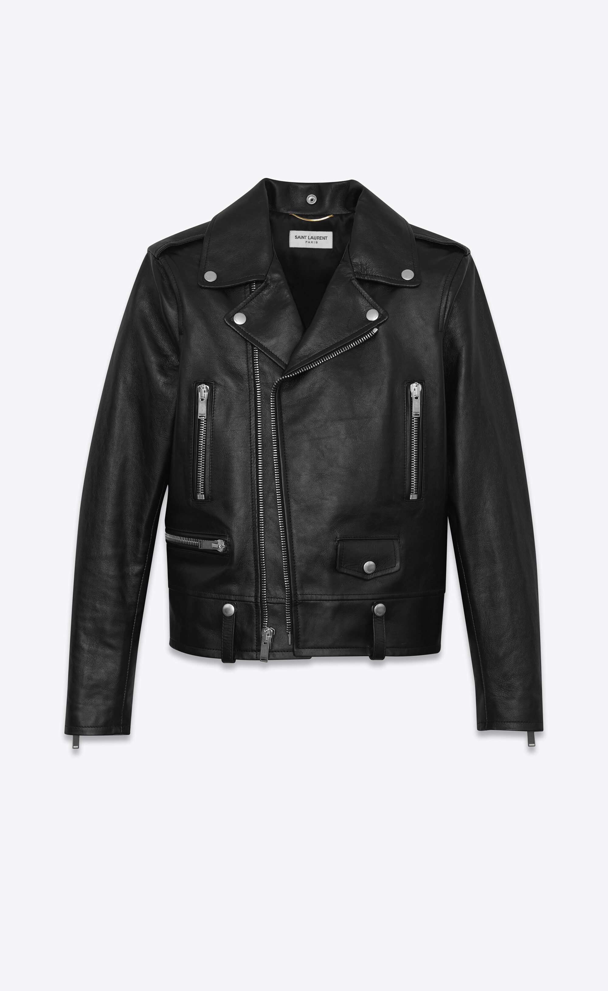 motorcycle jacket in shiny vintage leather - 1