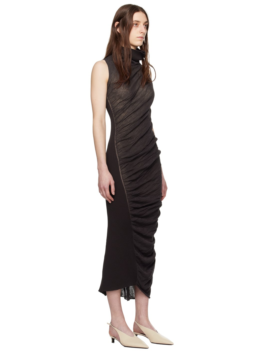 Brown Ambiguous Maxi Dress - 2