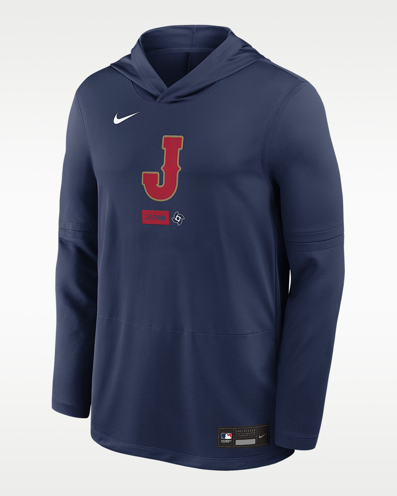 Japan National Baseball Team 2026 World Baseball Classic Men's Nike Dri-FIT Long-Sleeve Hooded Top 1
