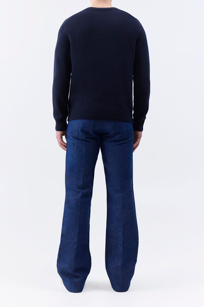 Francesco Knit Sweater in Dark Navy Cashmere 4