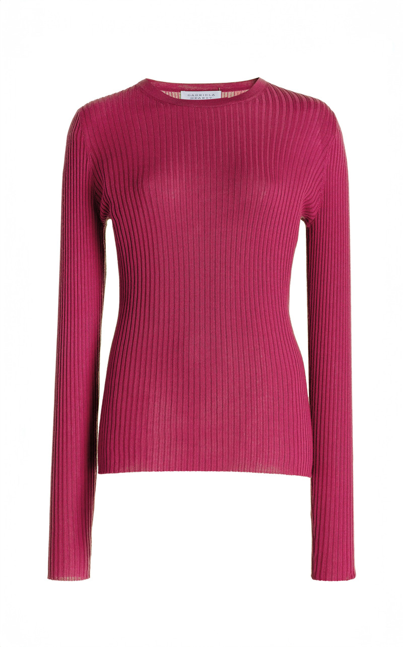 Browning Knit Sweater in Fuchsia Cashmere Silk 1