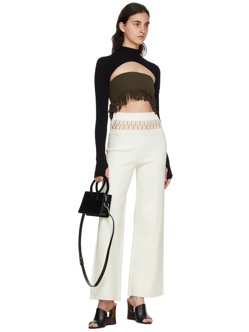 Dion Lee White Fishnet Tailored Trousers outlook