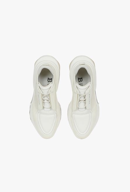 White leather, neoprene and suede B-Bold low-top sneakers - 4