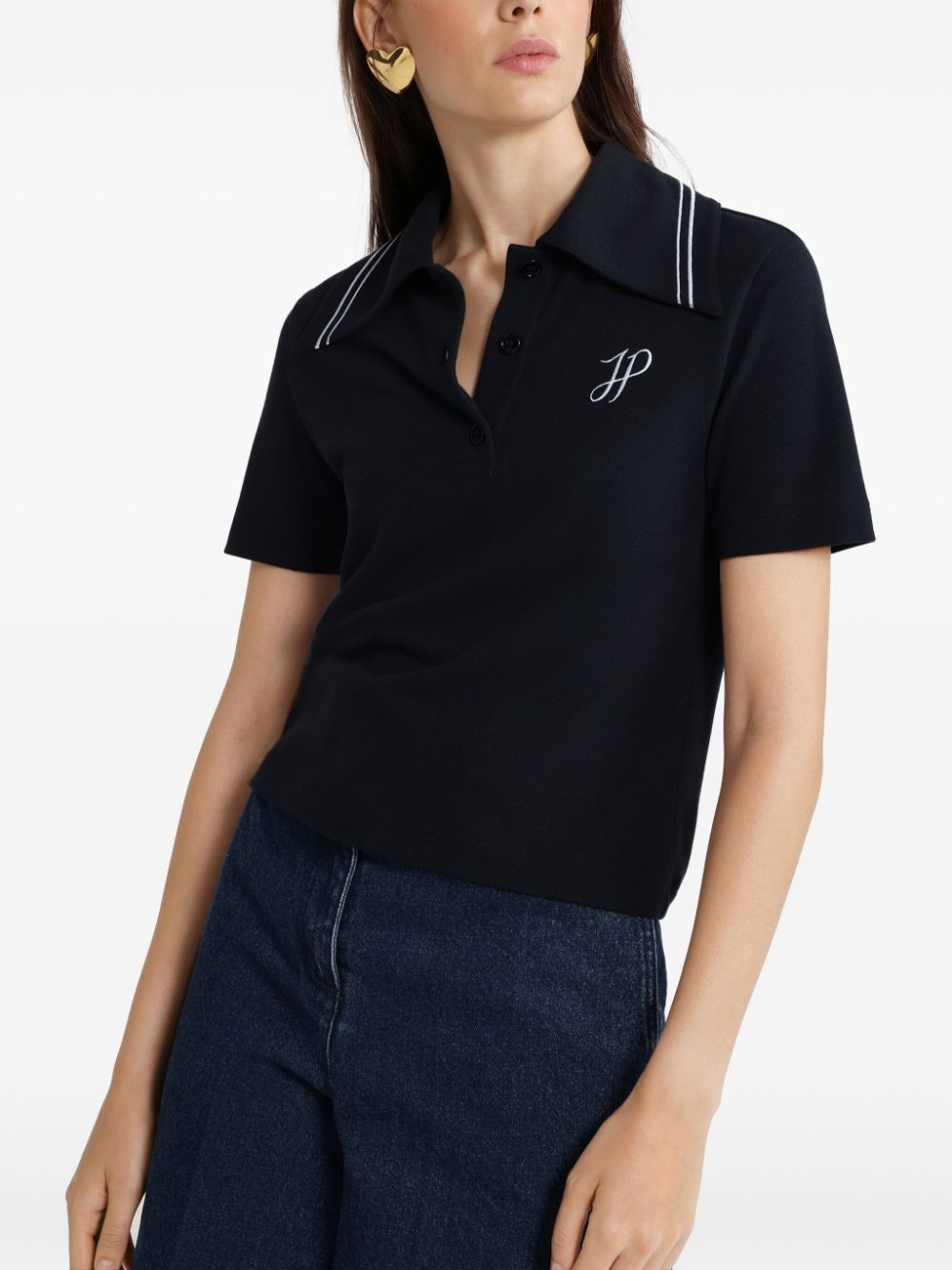 logo-embroidered polo shirt - 4