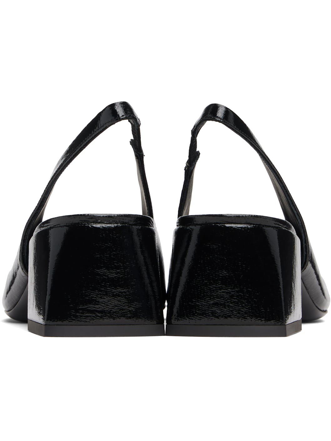 Black AC Vinyl Slingback Heels - 2