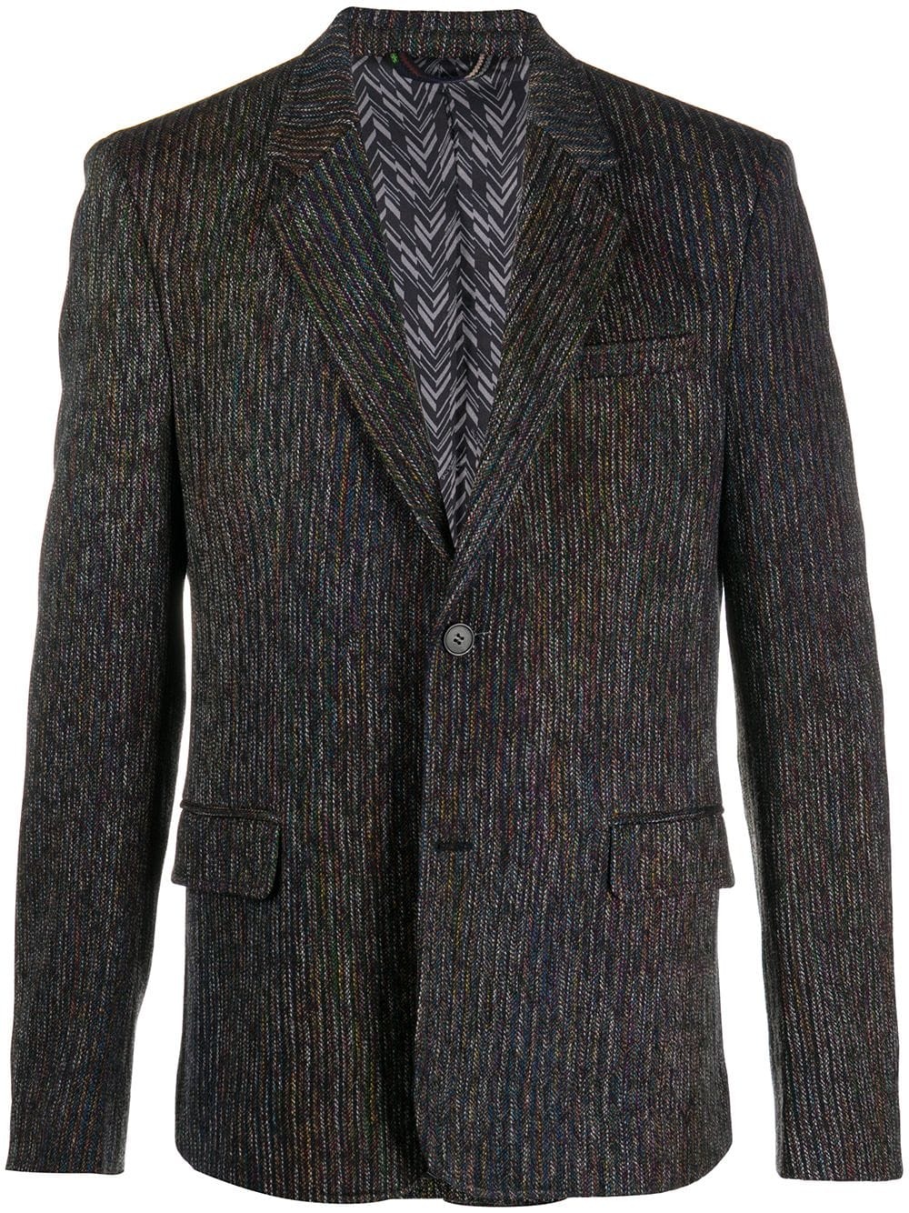 mottled wool knit blazer - 1