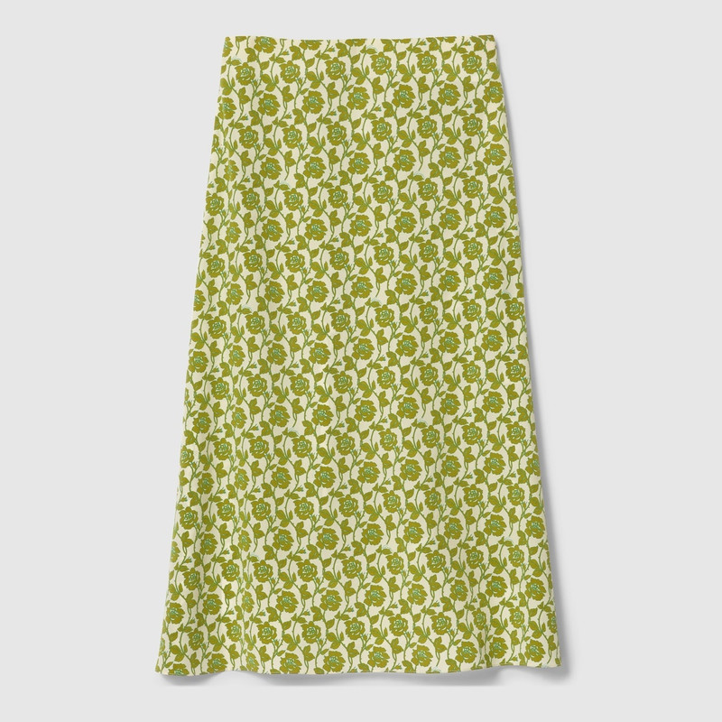 Floral print silk crêpe de chine skirt 1