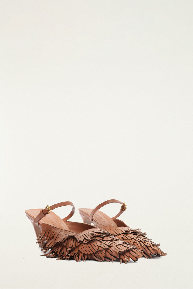 FARM RIO Brown Fringe Heeled Sandal outlook