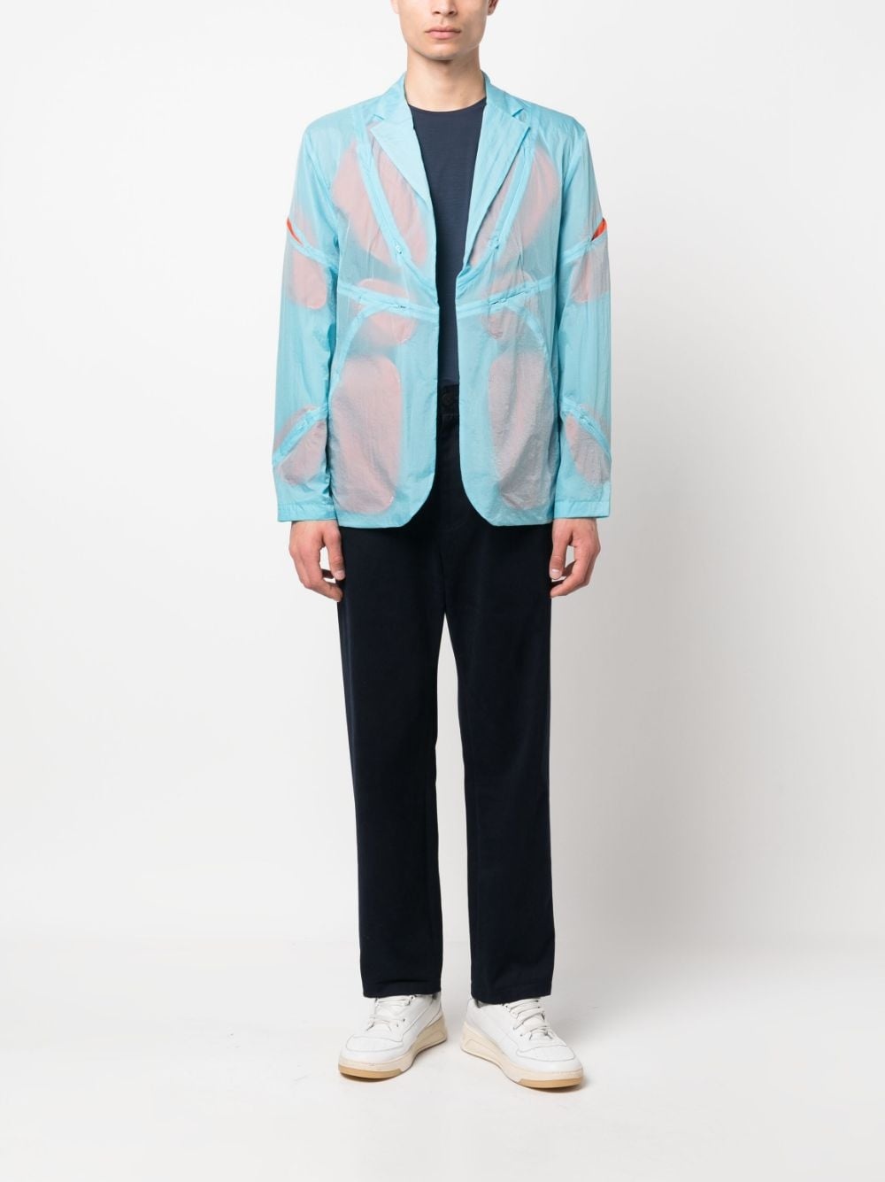 semi-sheer notch-lapels jacket - 2