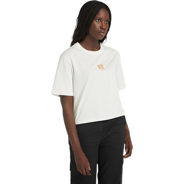 (WMNS) Timberland Logo T-Shirt 'White' A5RZX-CM9 - 2