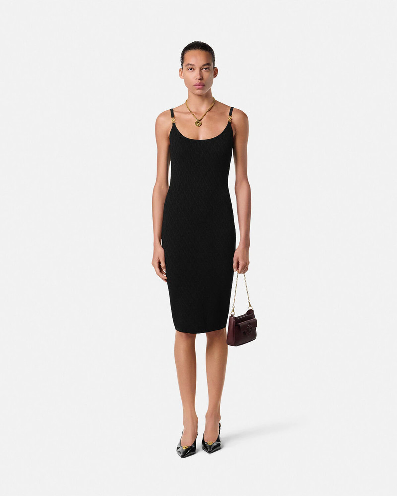 VERSACE V Allover Jacquard Knit Fitted Mini Dress outlook