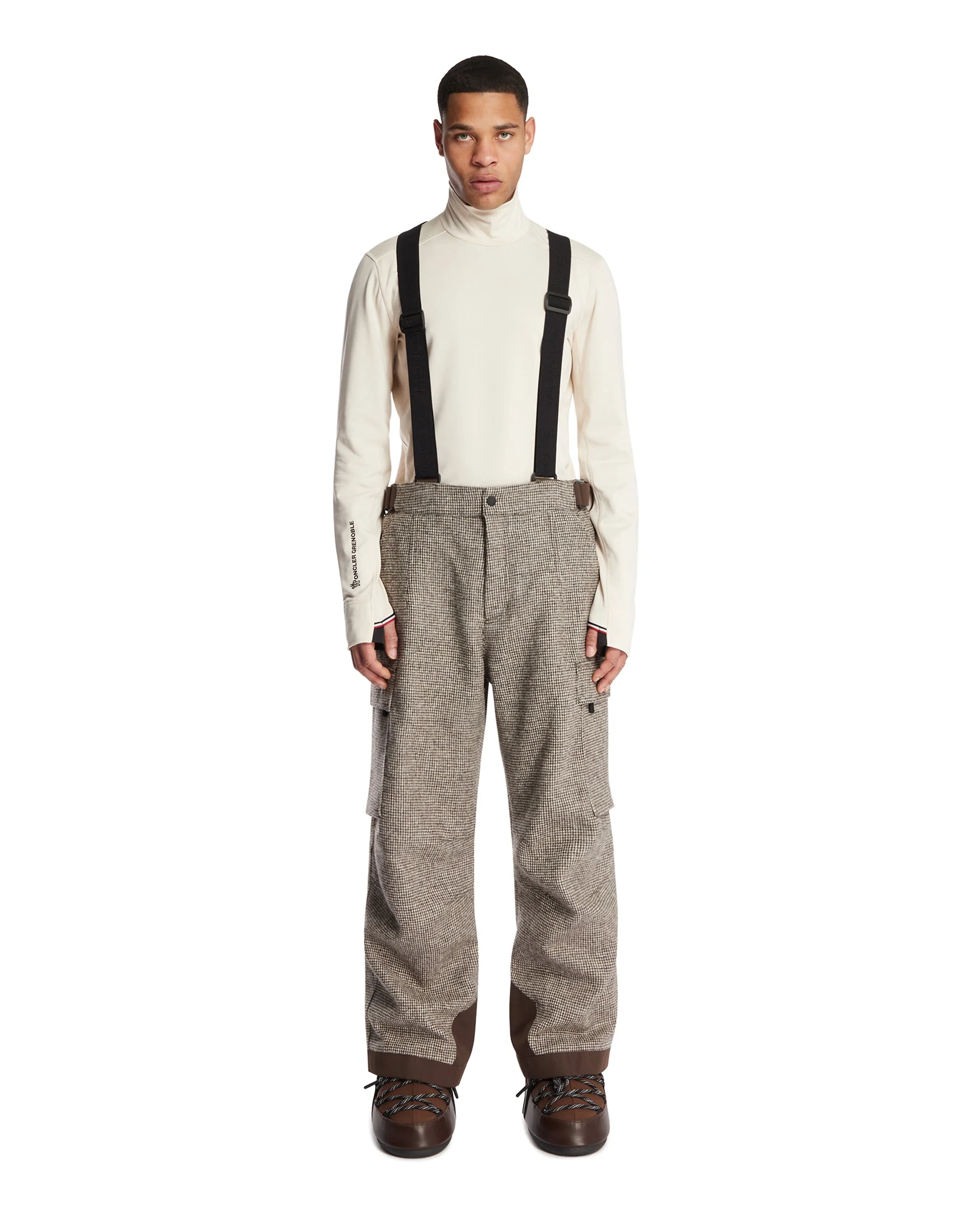 Brown Wool Ski Overalls - 1