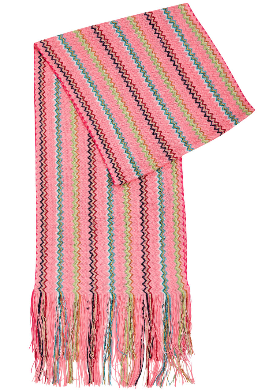 Missoni Zigzag-intarsia Fine-knit Scarf - 1