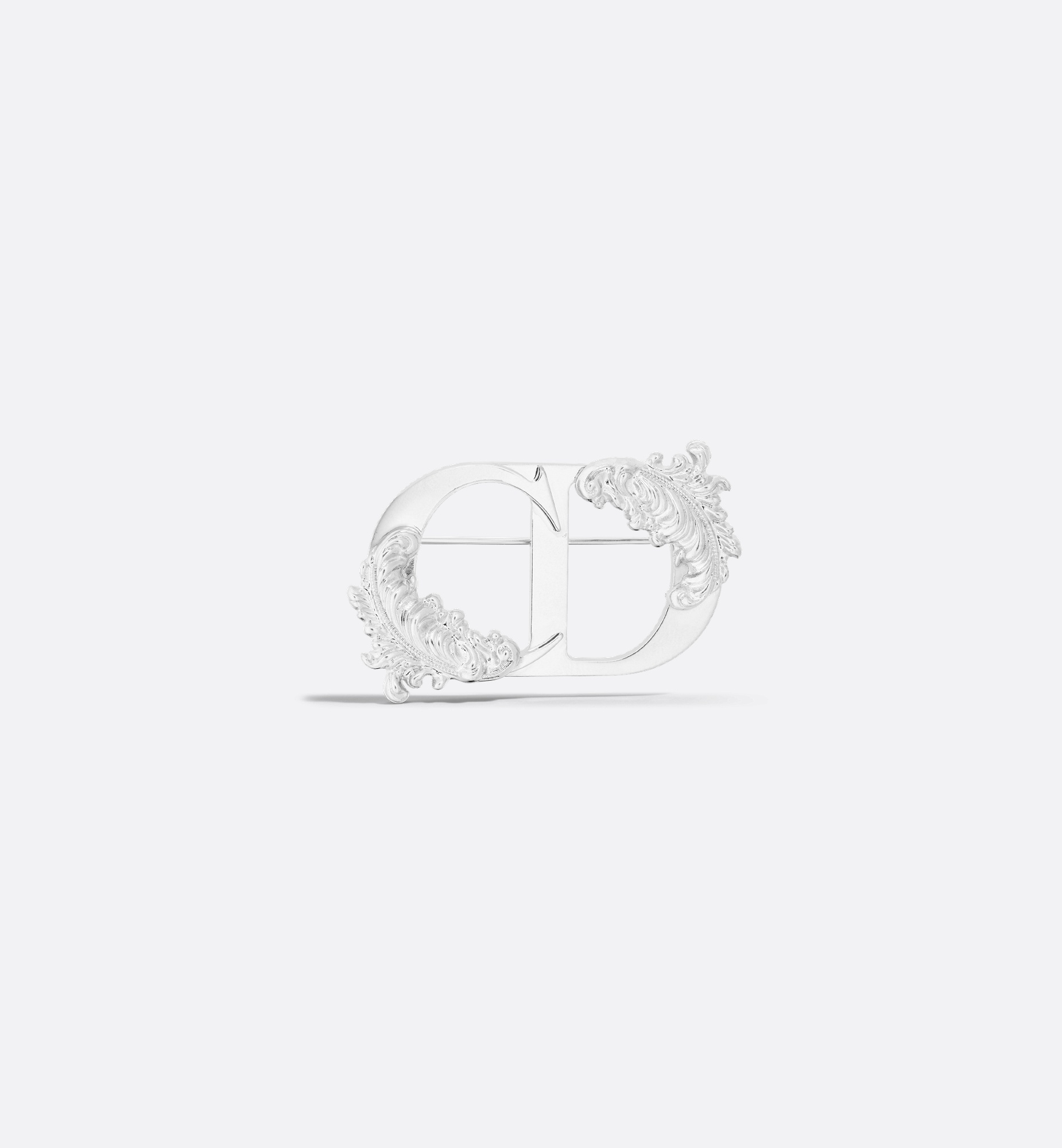 Dior CDアイコンブローチ CD Icon Brooch Silver and White Crystals | DIOR