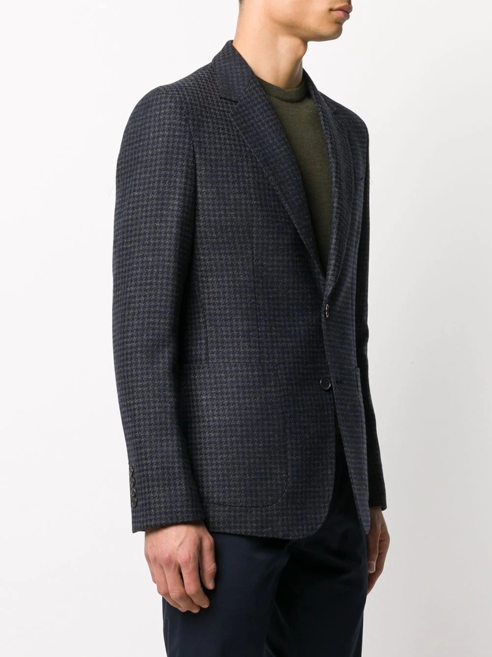 houndstooth single-breasted jacket - 3