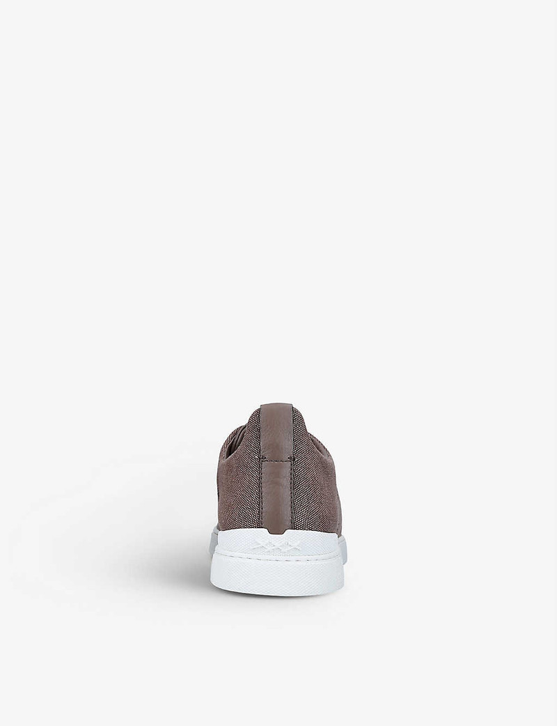 ZEGNA Triple stitch low-top cotton trainers outlook