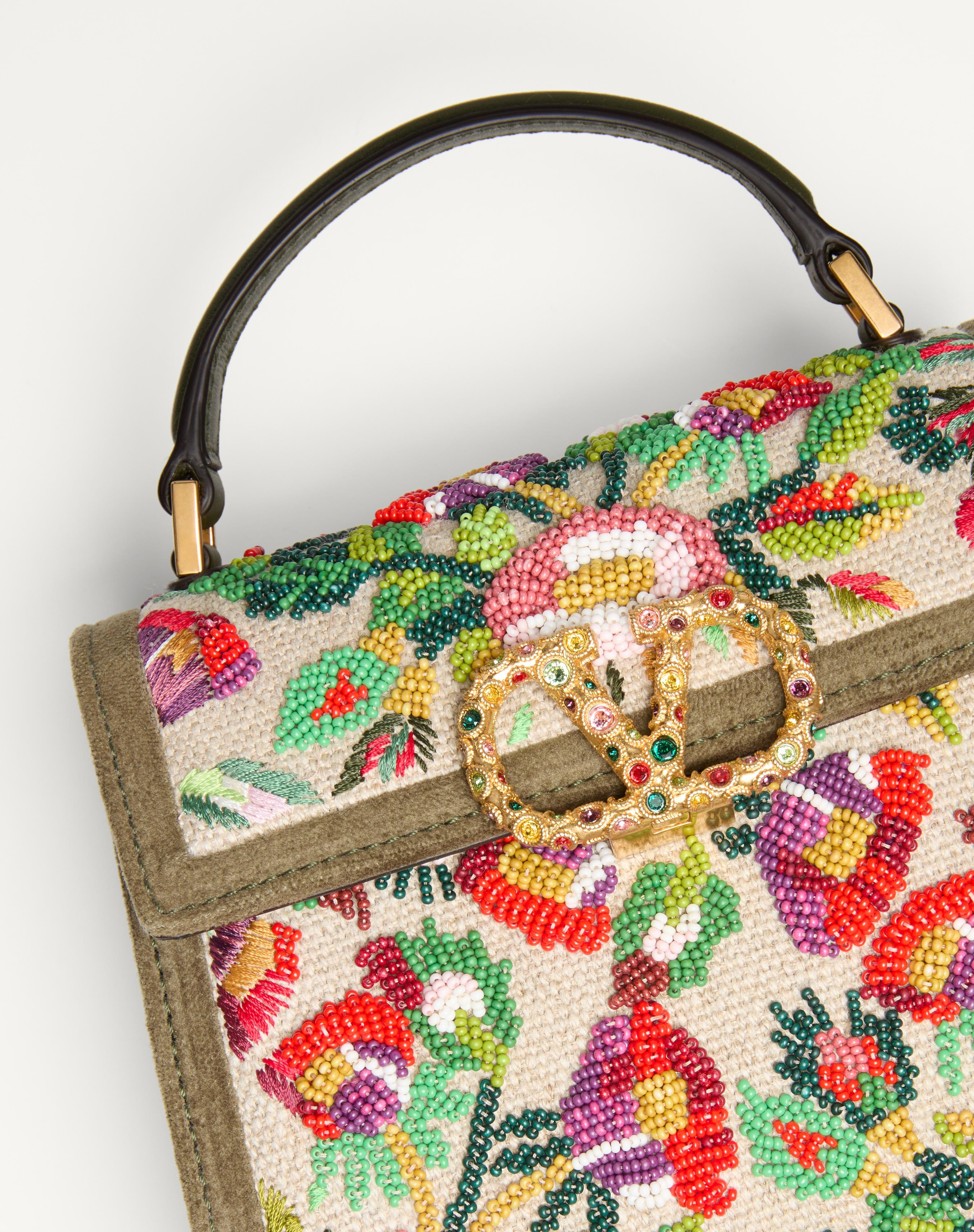 VALENTINO GARAVANI VSLING MINI EMBROIDERED HANDBAG WITH JEWEL LOGO - 8