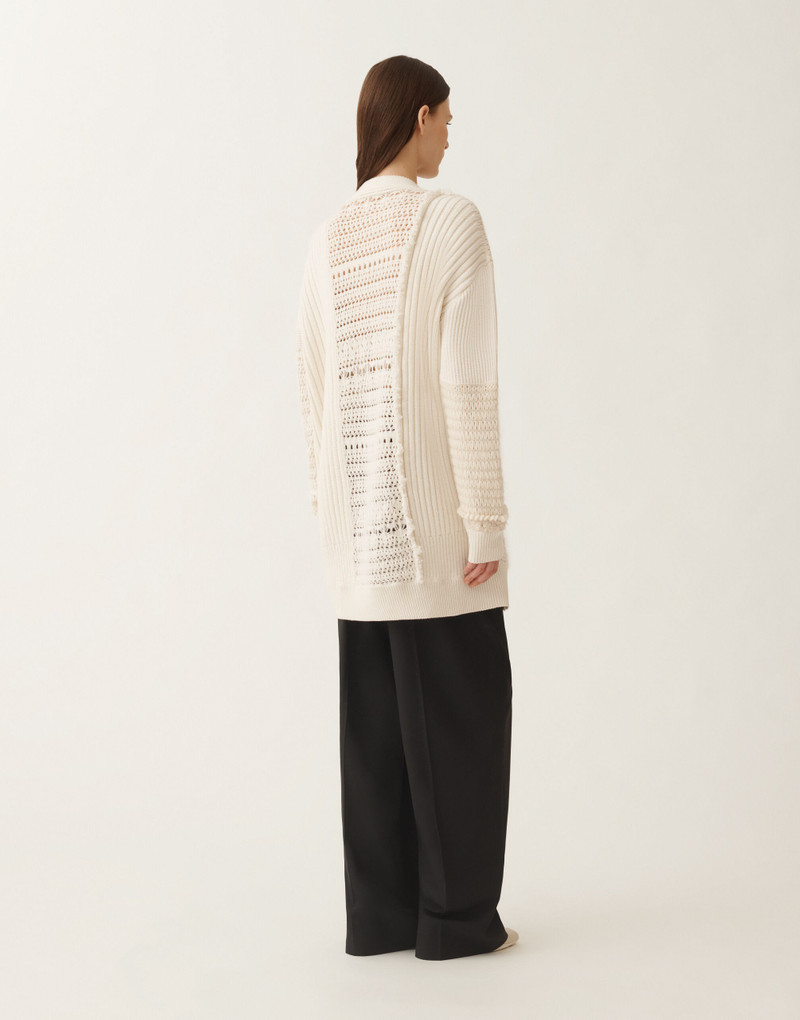 Cardigan in Platinum and mohair 4