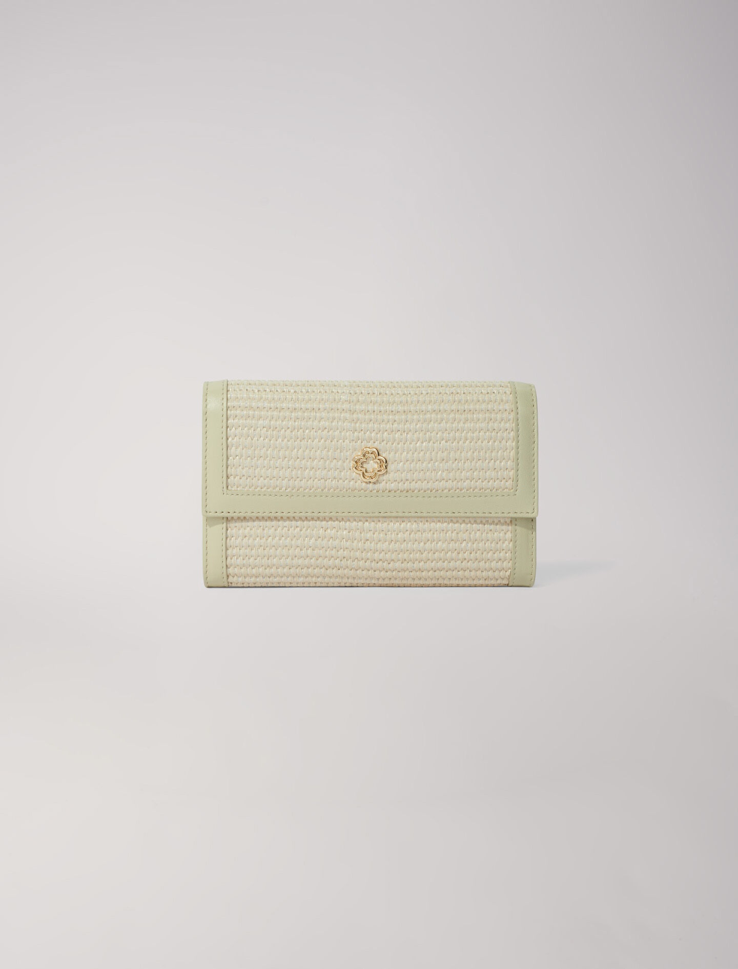 Raffia-effect clutch bag with chain - 1