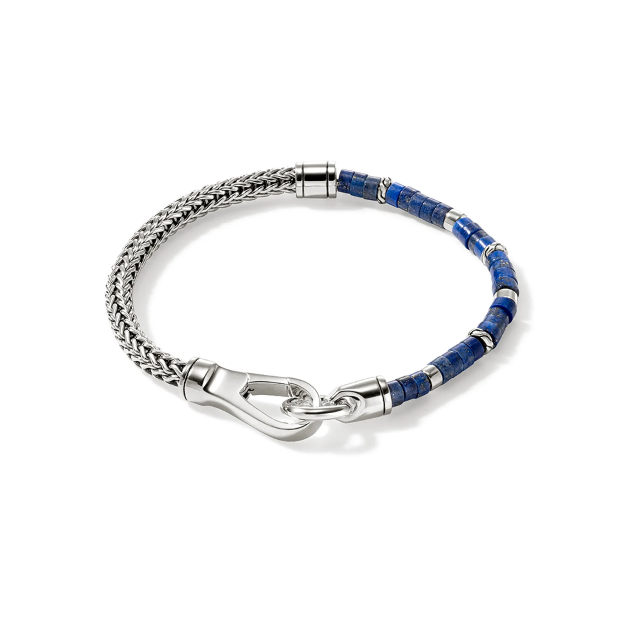 Heishi Chain Bracelet, Sterling Silver, Hardstones - 1