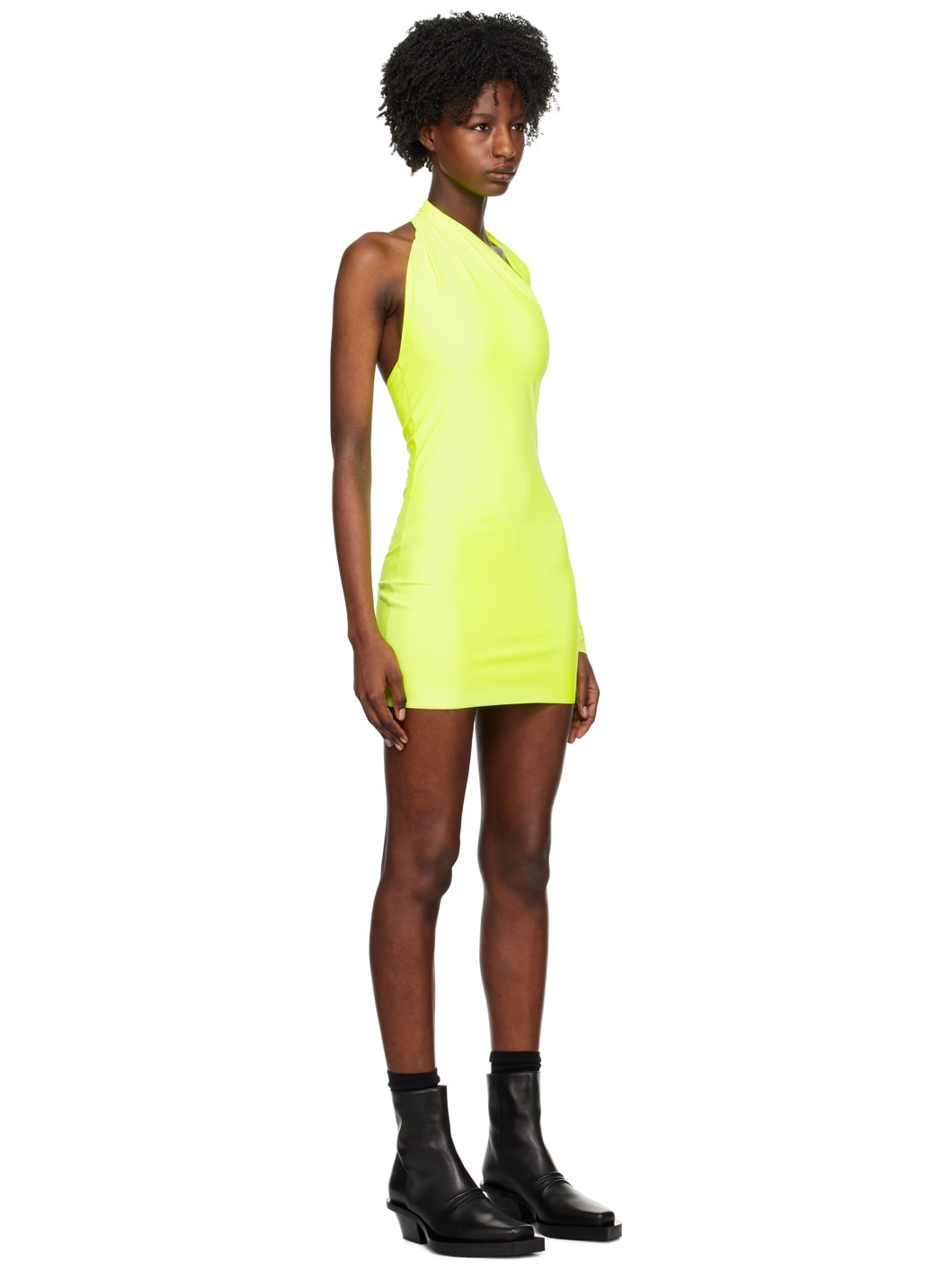 Yellow Single Sleeve Minidress - 2