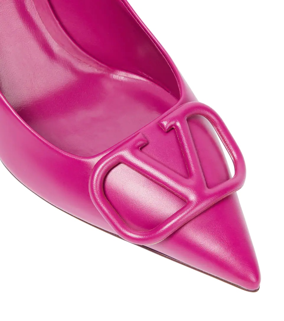 VLogo leather pumps - 6