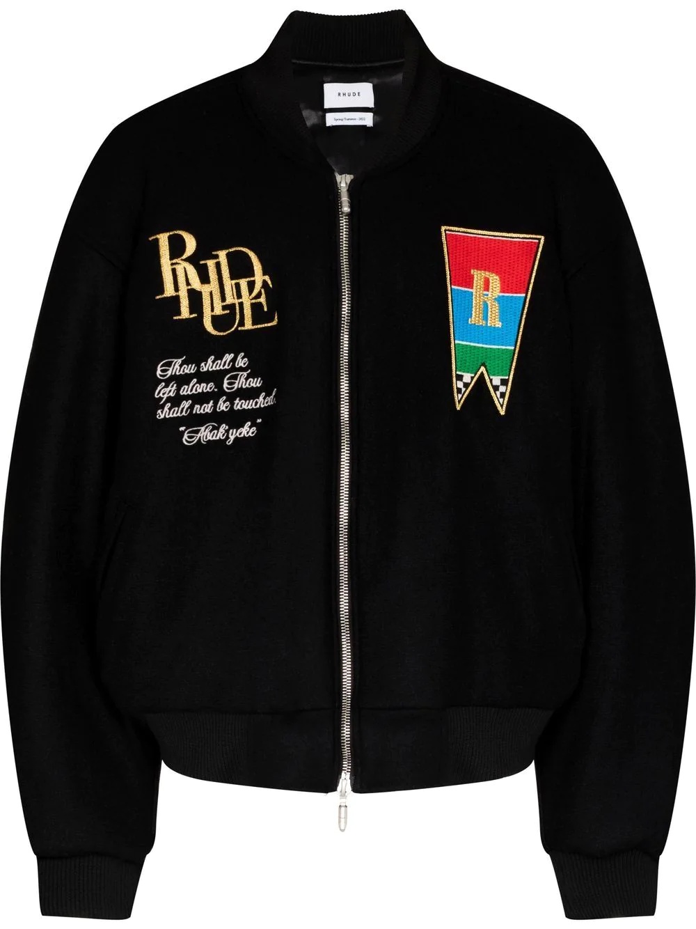 embroidered crest bomber jacket - 1