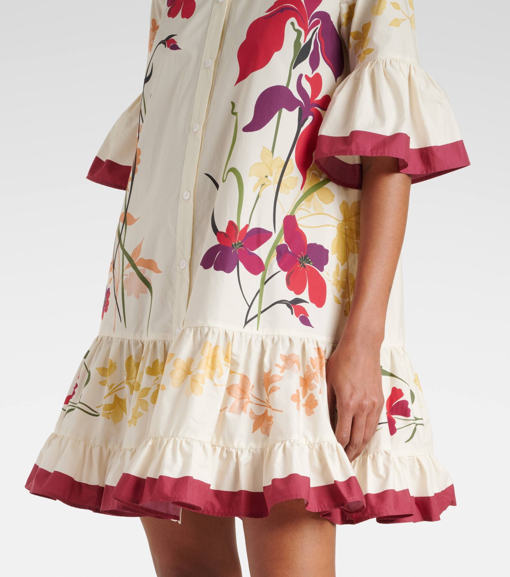 Choux floral cotton poplin shirt dress - 5