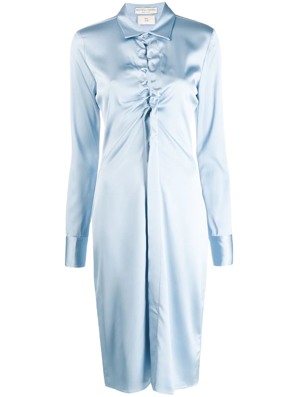 ruched cut-out shirt dress - 1