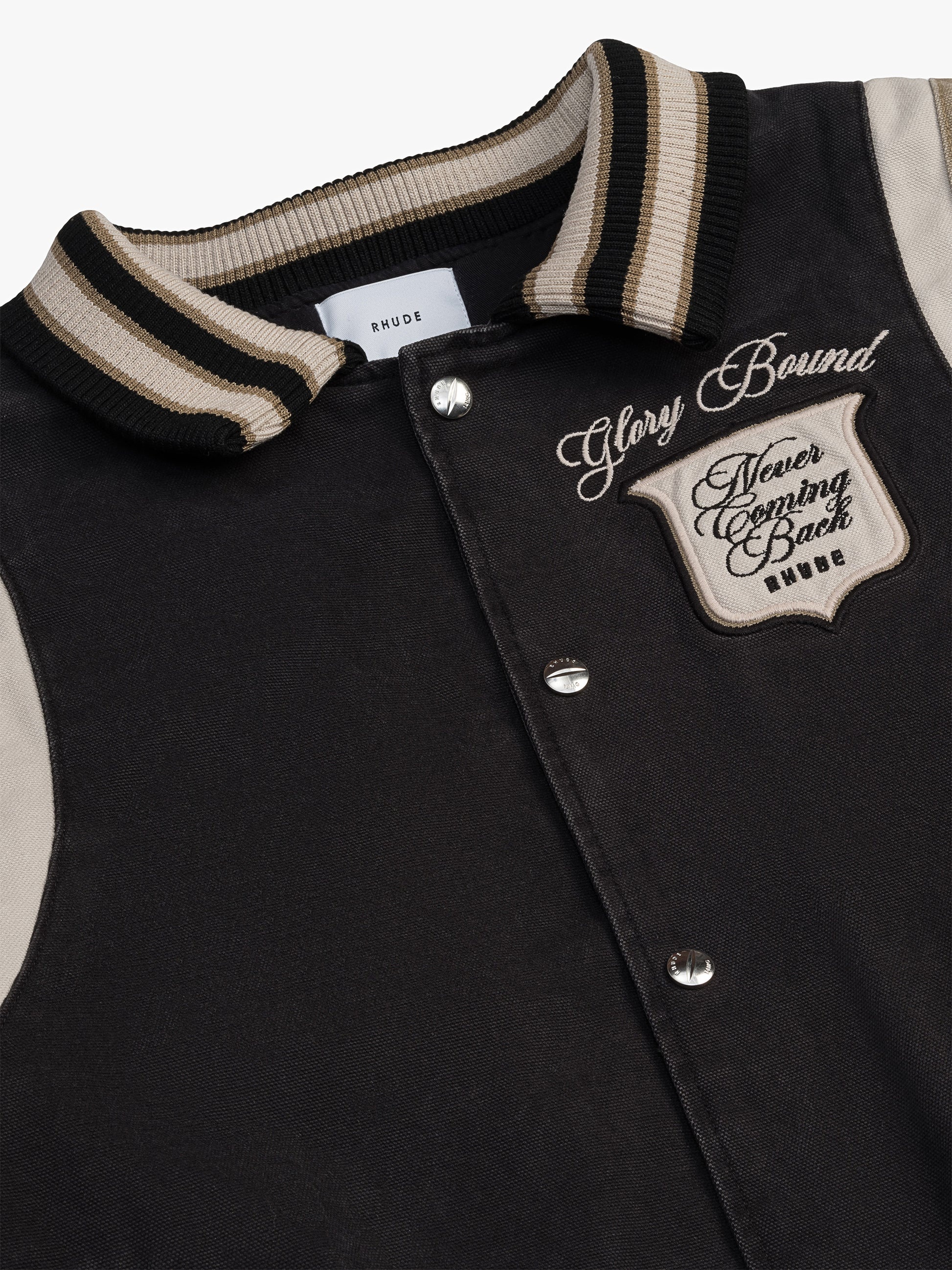 WASHED CANVAS VARSITY JACKET - 3