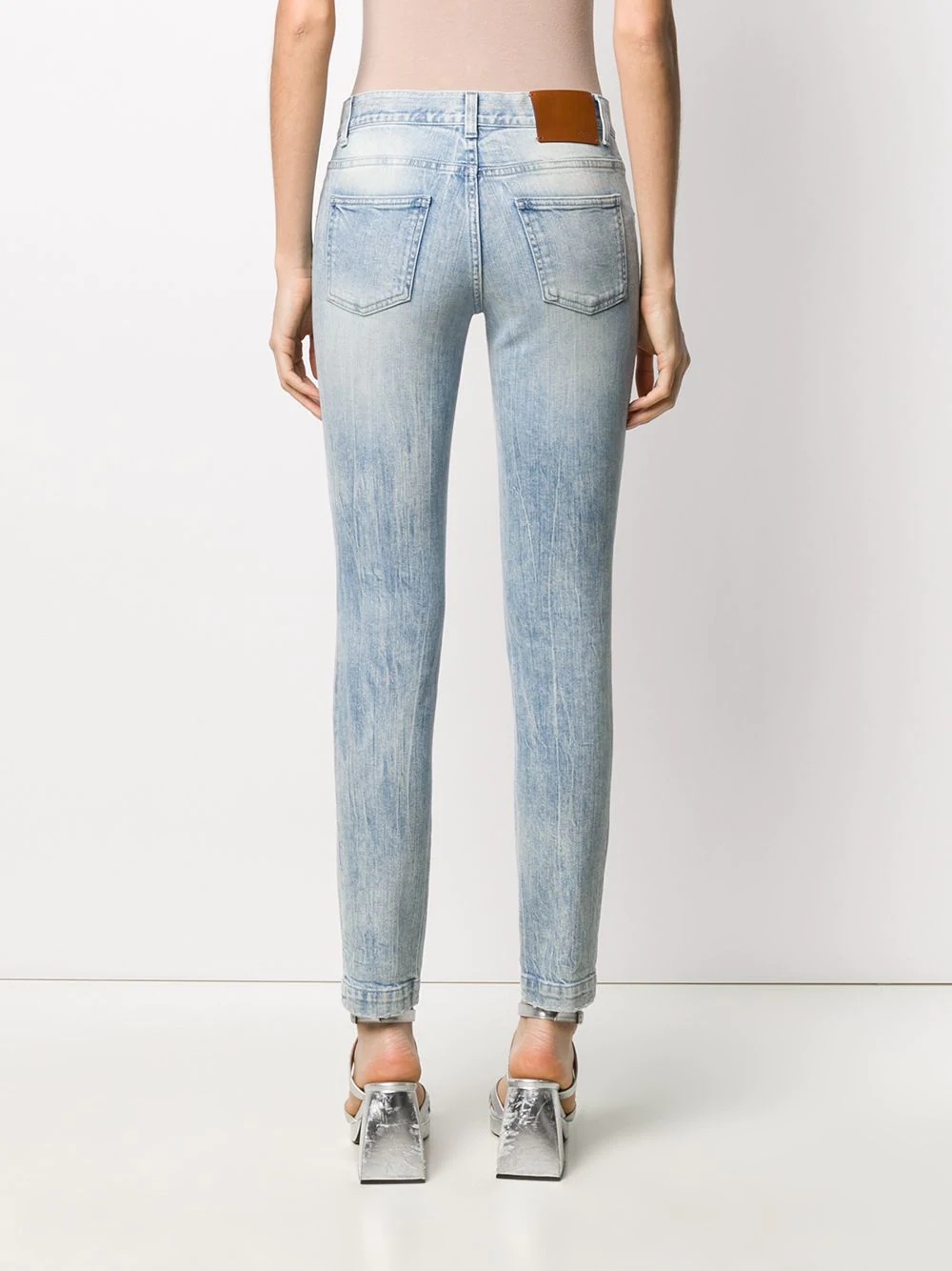 crystal-embellished denim jeans - 4